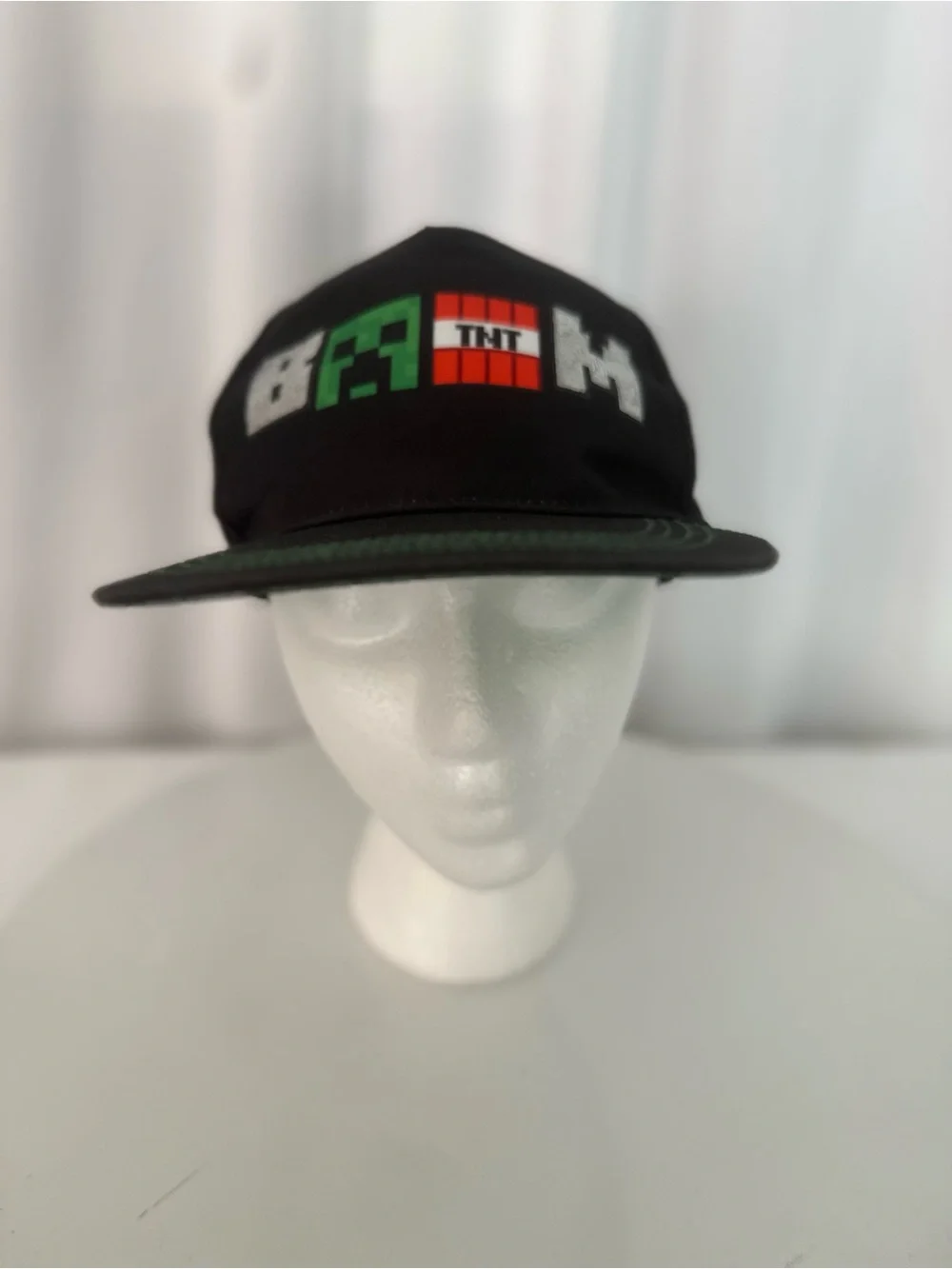 Minecraft BOOM TNT Creeper Youth Snapback Hat Black Green Adjustable (1435)